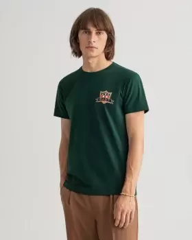 Image of GANT Men Banner Shield T-Shirt (S) Green