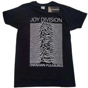 Image of Joy Division - Unknown Pleasures White On Black Unisex XX-Large T-Shirt - Black
