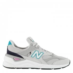 Image of New Balance X-90 Leather and Mesh Trainers - Off Wht/Blue