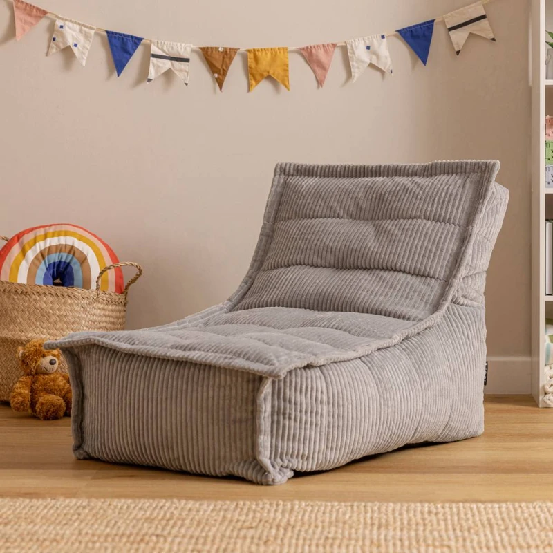 Image of icon Kids Dolce Jumbo Cord Lounger Bean Bag in Light Grey Size: Medium Light Grey Unisex Medium
