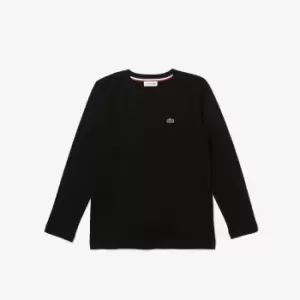 Image of Lacoste Kids Crew Neck Jersey T-Shirt Size 10 yrs Black