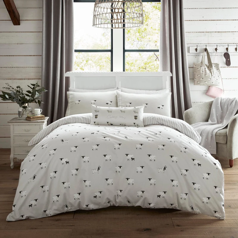 Image of Sophie Allport Sheep Duvet Set, Single, Oatmeal