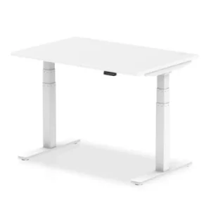 Image of Air 1200 x 800mm Height Adjustable Desk White Top White Leg