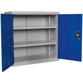 Image of Sealey Premier Industrial Shelving Cabinet 3 Shelf Blue / Grey