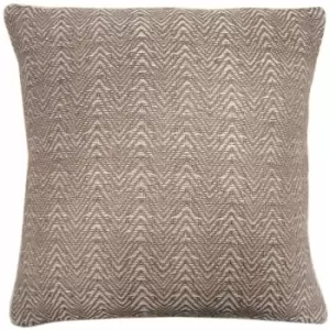 Image of Appletree - Loft Herringbone Weave 100% Cotton Filled Cushion, Linen, 43 x 43 Cm