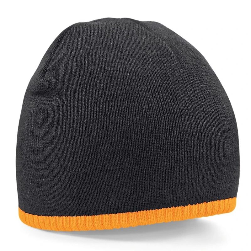 Image of Beechfield Beechfield Men Plain Basic Knitted Winter Beanie Hat in Jet Black Jet Black One Size Male 5059444111341