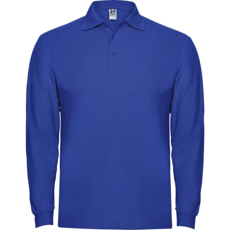 Image of ROLY ROLY Men Estrella Long-Sleeved Polo Shirt in Royal Size: Medium Royal M Male 5063470827862