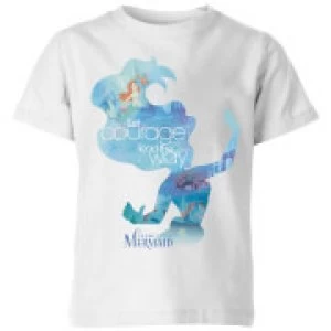 Image of Disney Princess Filled Silhouette Ariel Kids T-Shirt - White - 3-4 Years