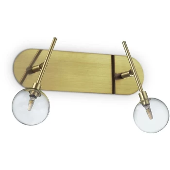Image of Ideal Lux Lighting - Ideal Lux Maracas - 2 Light Wall Light Antique Brass