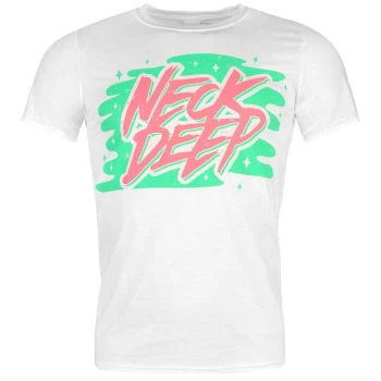 Image of Official Neck Deep T Shirt Mens - White
