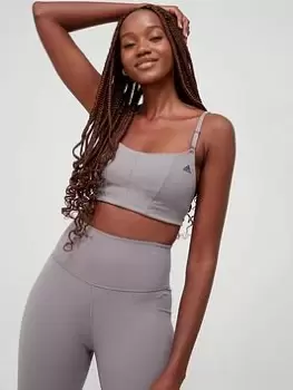 Image of adidas Yoga Light Support Bra - Grey, Size L, Women