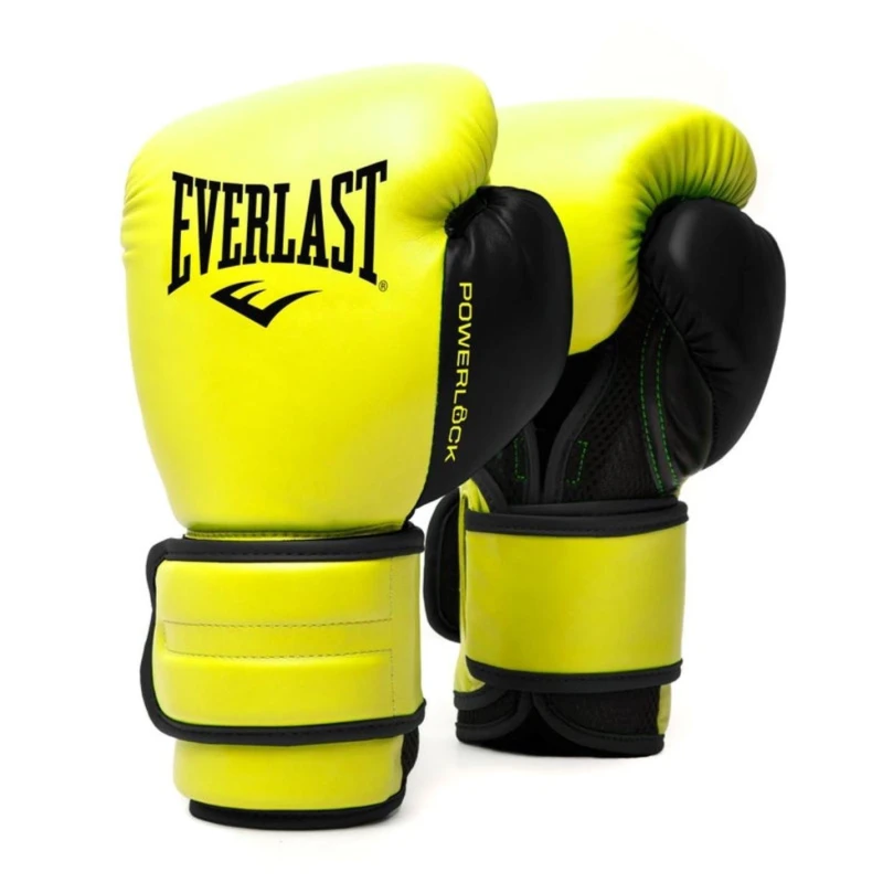 Image of Everlast Powerlock Boxing Hook & Loop Glove Neon Yellow unisex 10oz