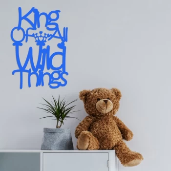 Image of King - Blue Blue Decorative Wooden Wall Accessory