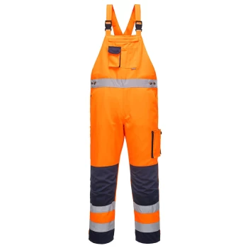 Image of Portwest Dijon Hi Vis Bib and Brace Orange / Navy M