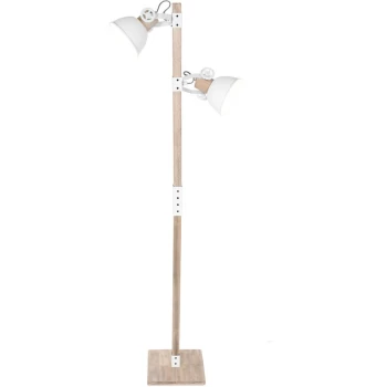 Image of Sienna Lighting - Sienna Gearwood Multi Arm Floor Lamp Industrial Matt, Wood Blank