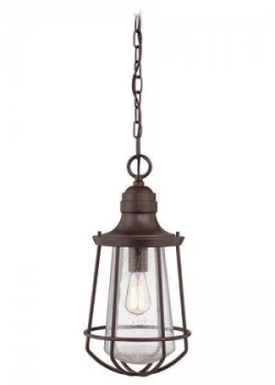 Image of 1 Light Large Ceiling Lantern Pendant Bronze, E27