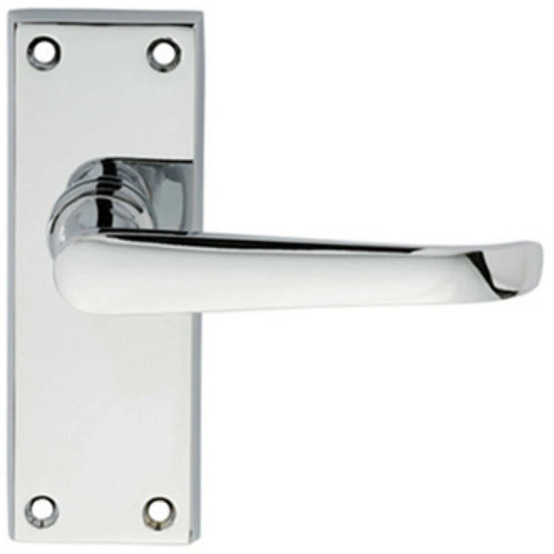 Image of Loops PAIR Straight Victorian Handle on Latch Backplate 150 x 42mm Polished Chrome Multi