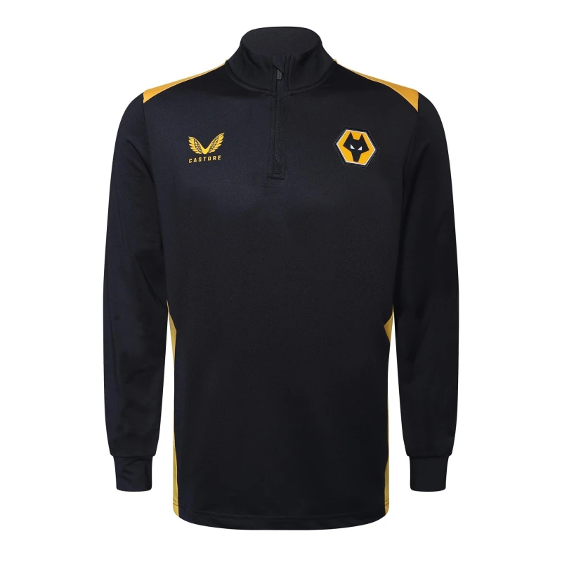 Image of Castore Castore Wlvs 1/4 Zip Caviar/Old Gold male M