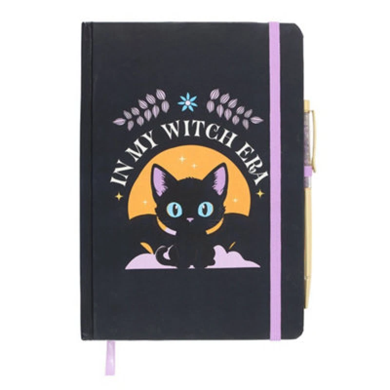 Image of Something Different Something Different In My Witch Era Amethyst A5 Notebook & Pen in Black One Size Unisex 5063750960340