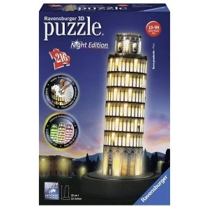 Image of Ravensburger Leaning Tower of Pisa - Night Edition 216 Piece 3D Jigsaw Puzzle