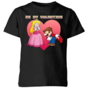 Image of Nintendo Super Mario Be My Valentine Kid's T-Shirt - Black - 5-6 Years
