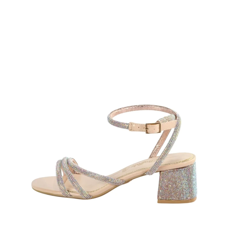 Image of Buffalo Womens heeled sandals Buffalo Lilly Spark - Vegan Glitter Beige Female 39