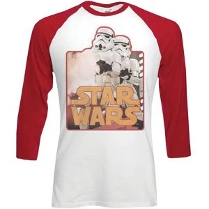 Image of Star Wars - Storm Troopers Unisex X-Large T-Shirt - Red,White
