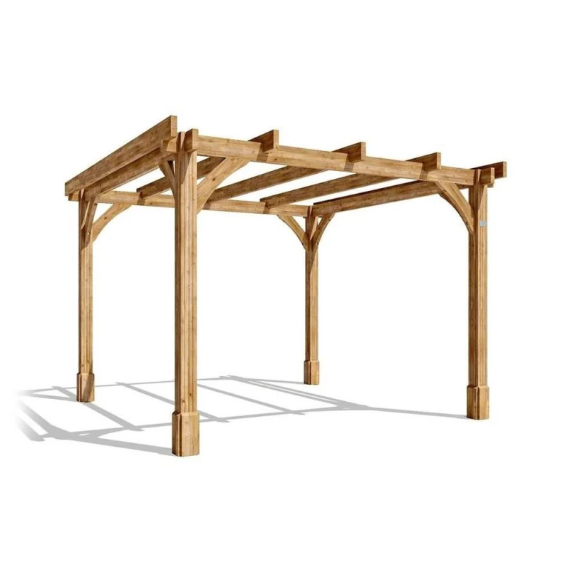 Image of Dunster House Wooden Pergola Garden Plant Frame Furniture Kit Leviathan 3M X 3M