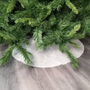 Image of Christmas Tree Circular Carpet Skirt 100cm Wide Snow Effect with Iridescent Glitter Finish