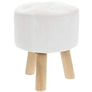 Image of White Velvet Stool By Lesser & Pavey