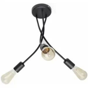 Image of Helam Harvard Multi Arm Semi Flush Ceiling Light Black 36cm