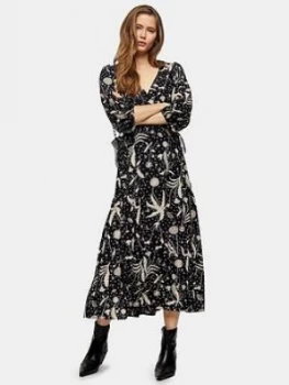Image of Topshop Twist Austin Midi Dress - Mono