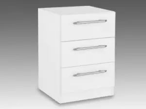 Image of Harmony Angel White High Gloss 3 Drawer Bedside Cabinet Flat Packed