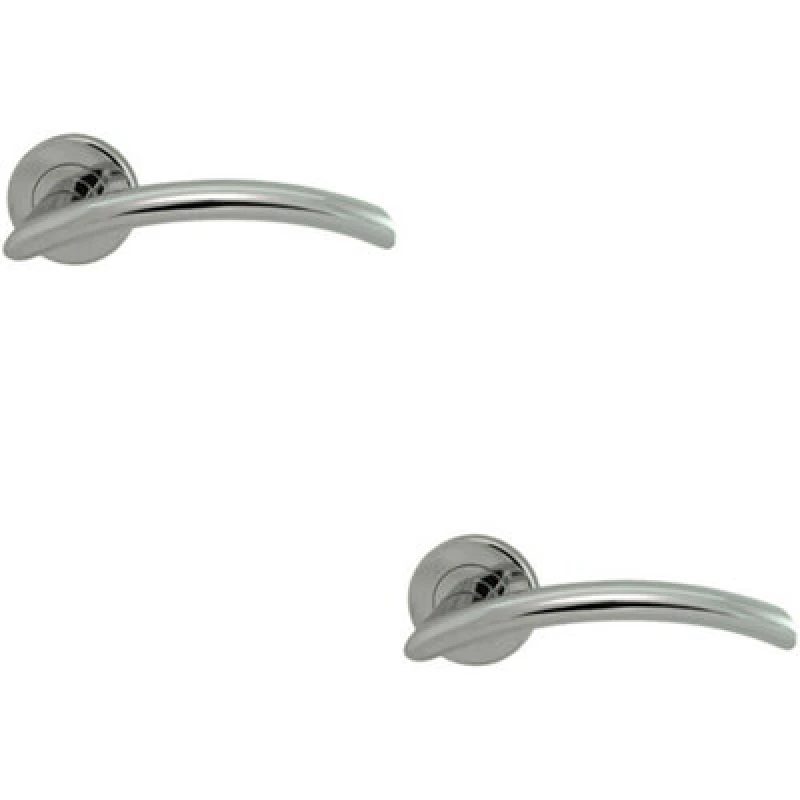Image of Loops 2x PAIR Oval Shaped Arched Bar Handle Concealed Fix Round Rose Polished Chrome Multi