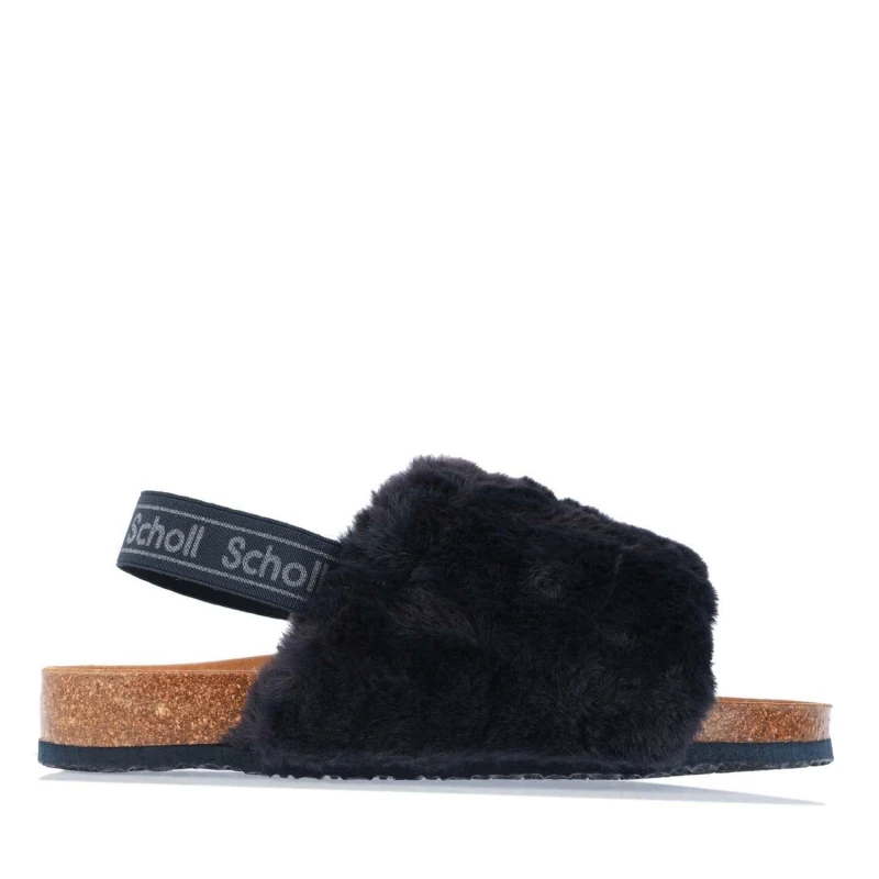 Image of Scholl Amabel Faux Fur Slippers - Blue Blue 5