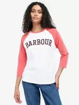 Image of Barbour Northumberland T-Shirt - White, Size 16, Women
