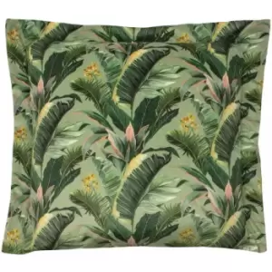 Image of Evans Lichfield Manyara Leaves Cushion Cover (50cm x 50cm) (Green) - Green