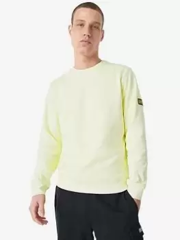 Image of Barbour International Racer Arm Badge Sweatshirt - Yellow, Yellow Size M Men