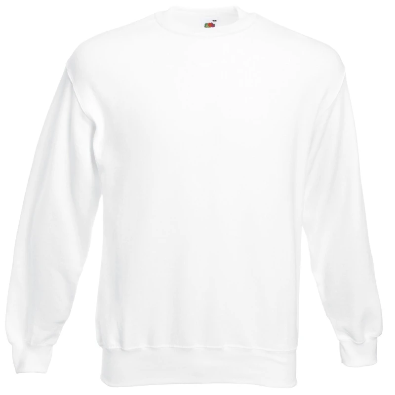 Image of Fruit Of The Loom Fruit of the Loom Men Classic 80 20 Set-in Sweatshirt in White Size: Small White S Male 5063470951338
