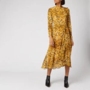 Image of Whistles Womens Ikat Animal Ines Dress - Yellow/Multi - UK 6