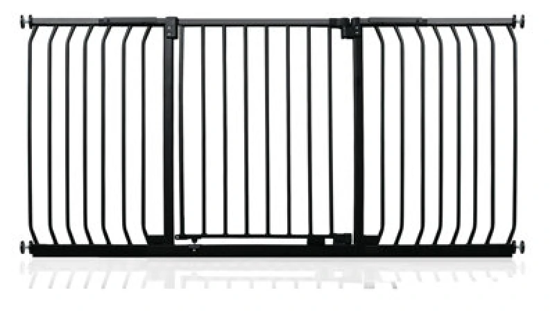 Image of Safetots Elite Pressure Safety Gate, 170Cm - 179Cm, Matt Black, Pressure Fit Stair Gate