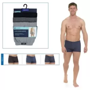 Image of Tom Franks Mens Plain Jersey Boxer Shorts (3 Pairs) (M) (Blue/Grey)