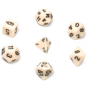 Image of Chessex Opaque Poly 7 Dice Set: Ivory/Black