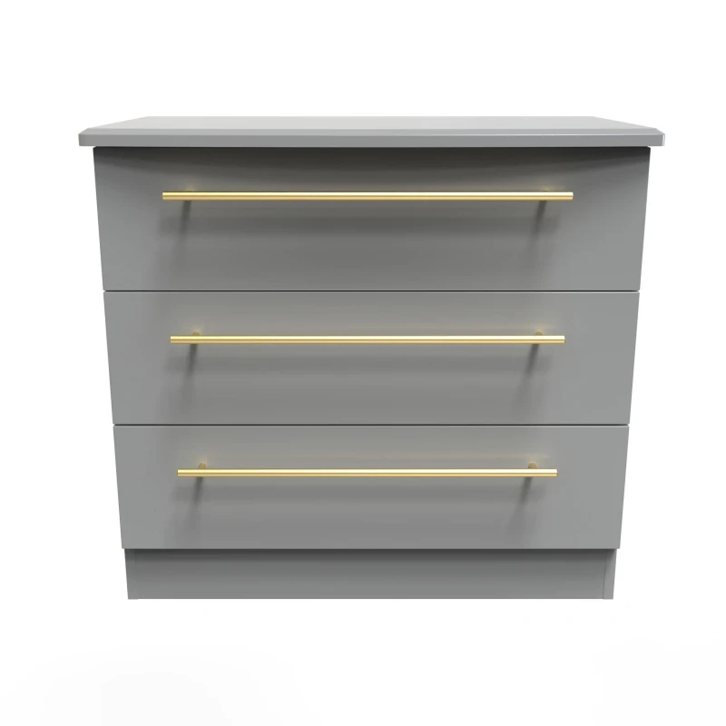 Image of Helmsley 3 Drawer Chest In Dusk Grey (Ready Assembled)
