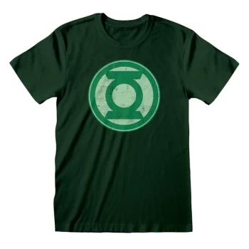 Image of DC Green Lantern - Distressed Logo Unisex Medium T-Shirt - Green