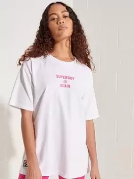Image of Superdry Corporate Logo Brights T-Shirt - White, Size 12, Women