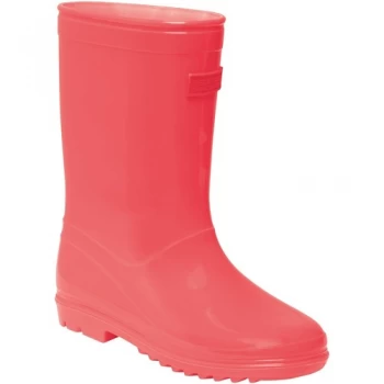 Image of Regatta Orange 'Wenlock Junior' Wateproof Rubber Wellington Boots - 8 younger