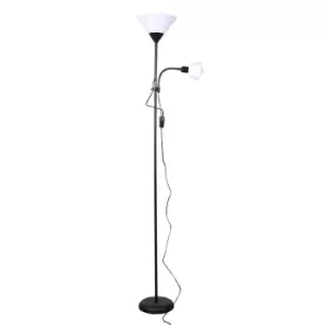 Image of Lisa Floor Lamp 1xE27 with Reading Light 1xE14 Black