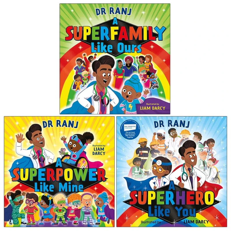 Image of Dr Ranj Singh Collection 3 Book Set A Superhero Like You A Superpower Like Mine A Superfamily Like Ours Dr. Ranj Singh Books