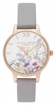 Image of Olivia Burton Womens Enchanted Garden Grey Lilac Watch